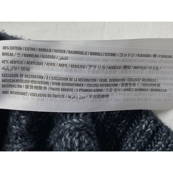 Abercrombie & Fitch Cable Knit Sweater Womens L Blue Fisherman Pullover - Picture 7 of 7